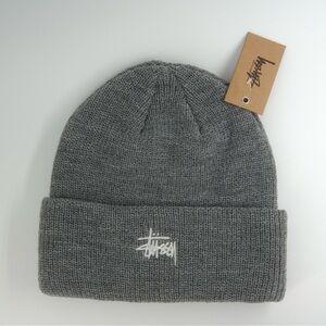 Stussy Streetwear Cuffed Knit Beanie Gray One Size Brand New With Tag Authentic